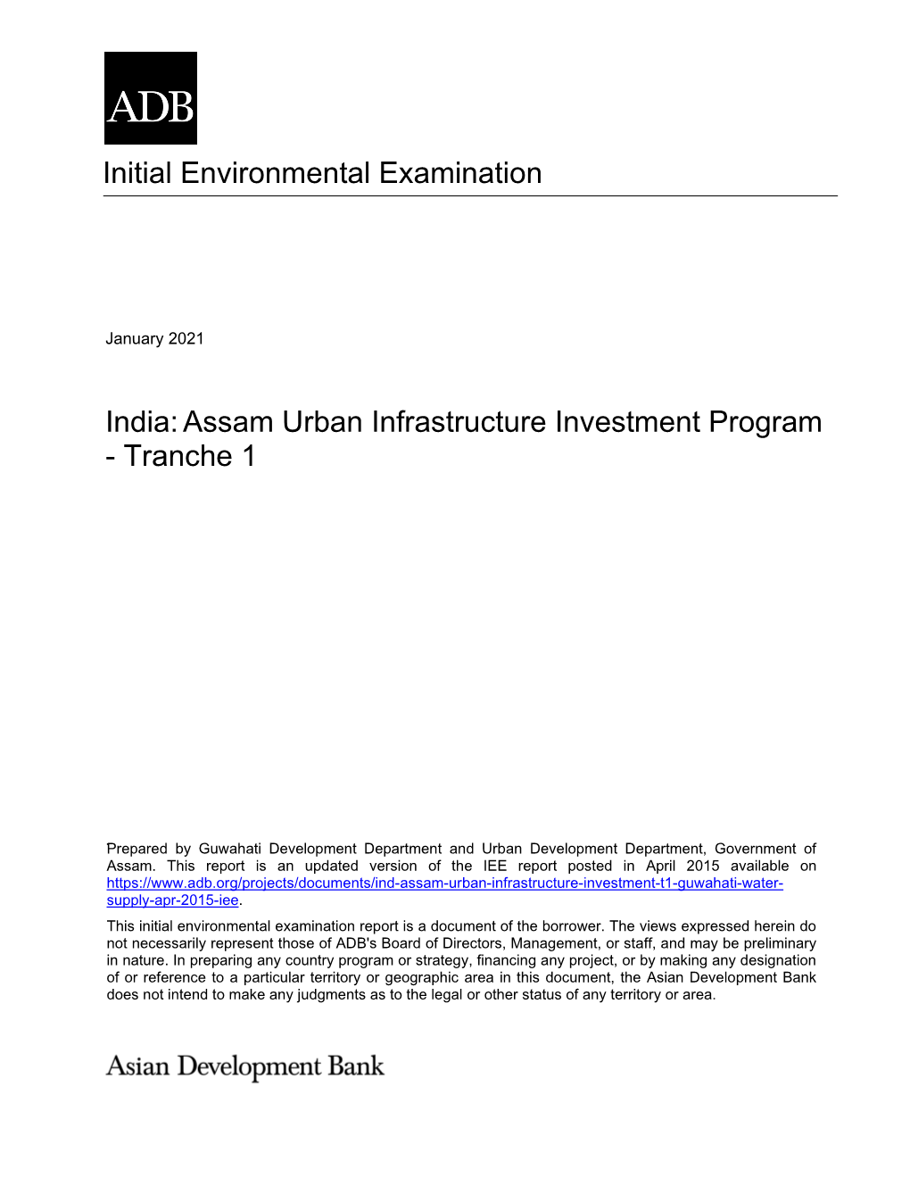 42265-023: Assam Urban Infrastructure Investment Program