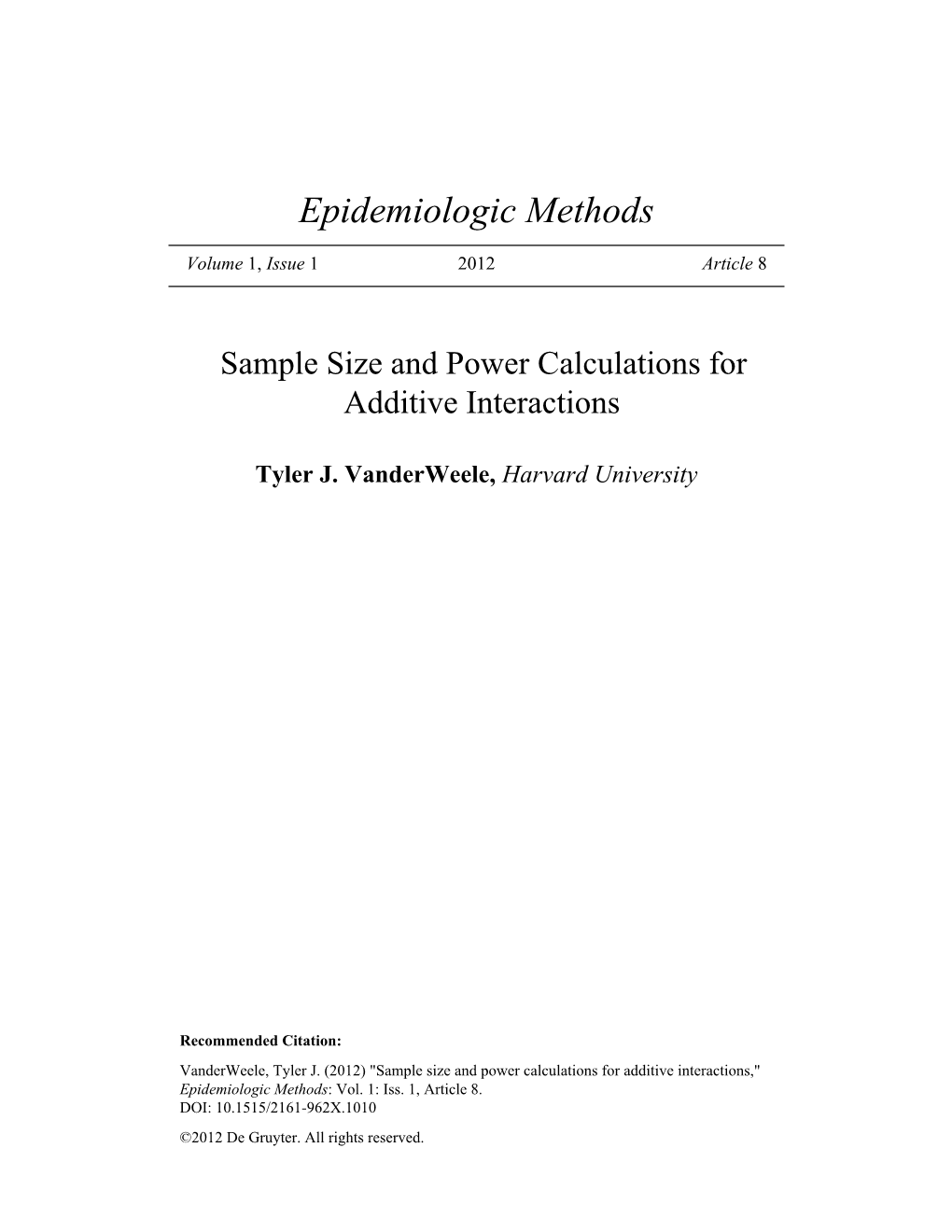 Sample Size and Power Calculations for Additive Interactions