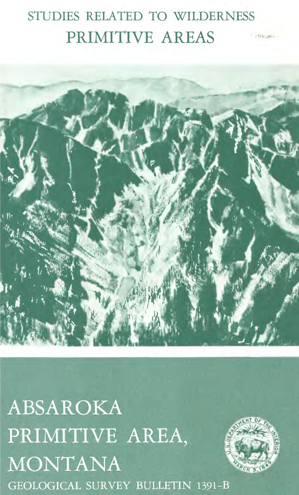 Absaroka Primitive Area, Montana Geological Survey Bulletin 1391-B