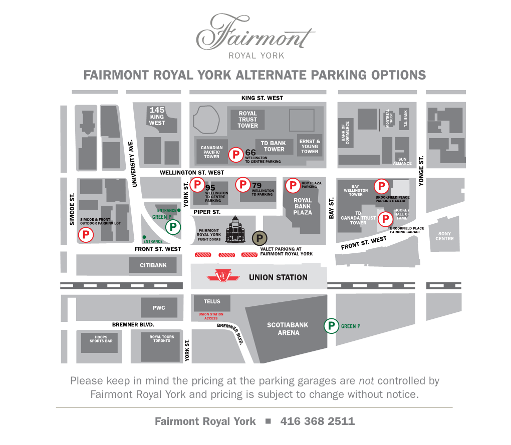 Fairmont Royal York Alternate Parking Options