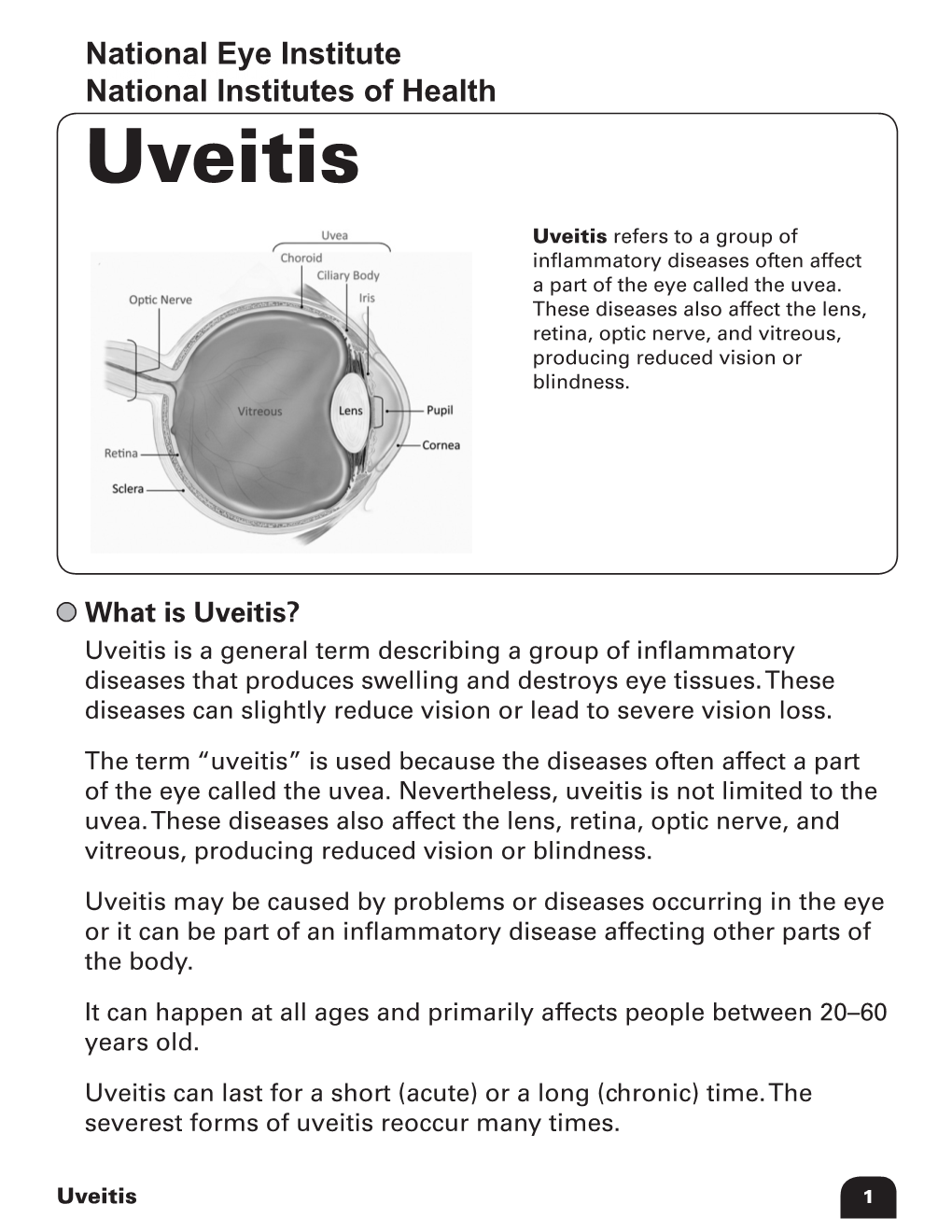 What Is Anterior Uveitis? Anterior Uveitis Occurs in the Front of the Eye