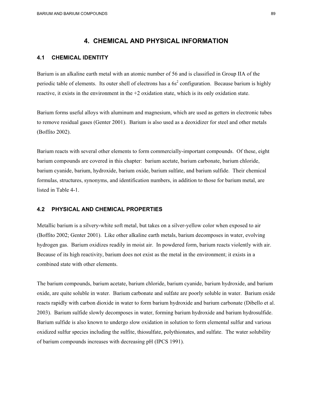 Toxicological Profile for Barium and Barium