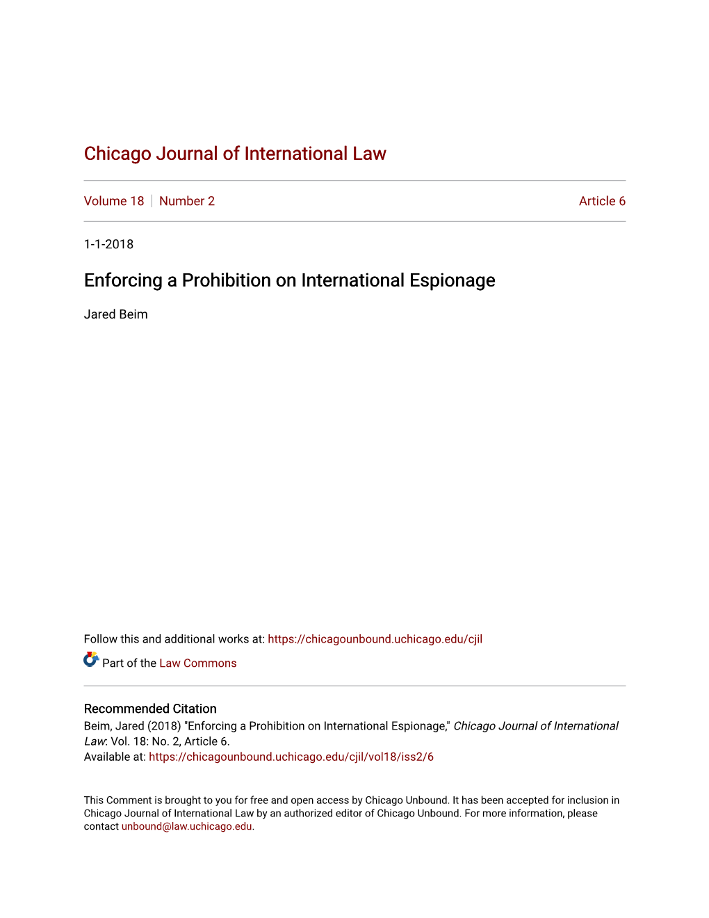 Enforcing a Prohibition on International Espionage