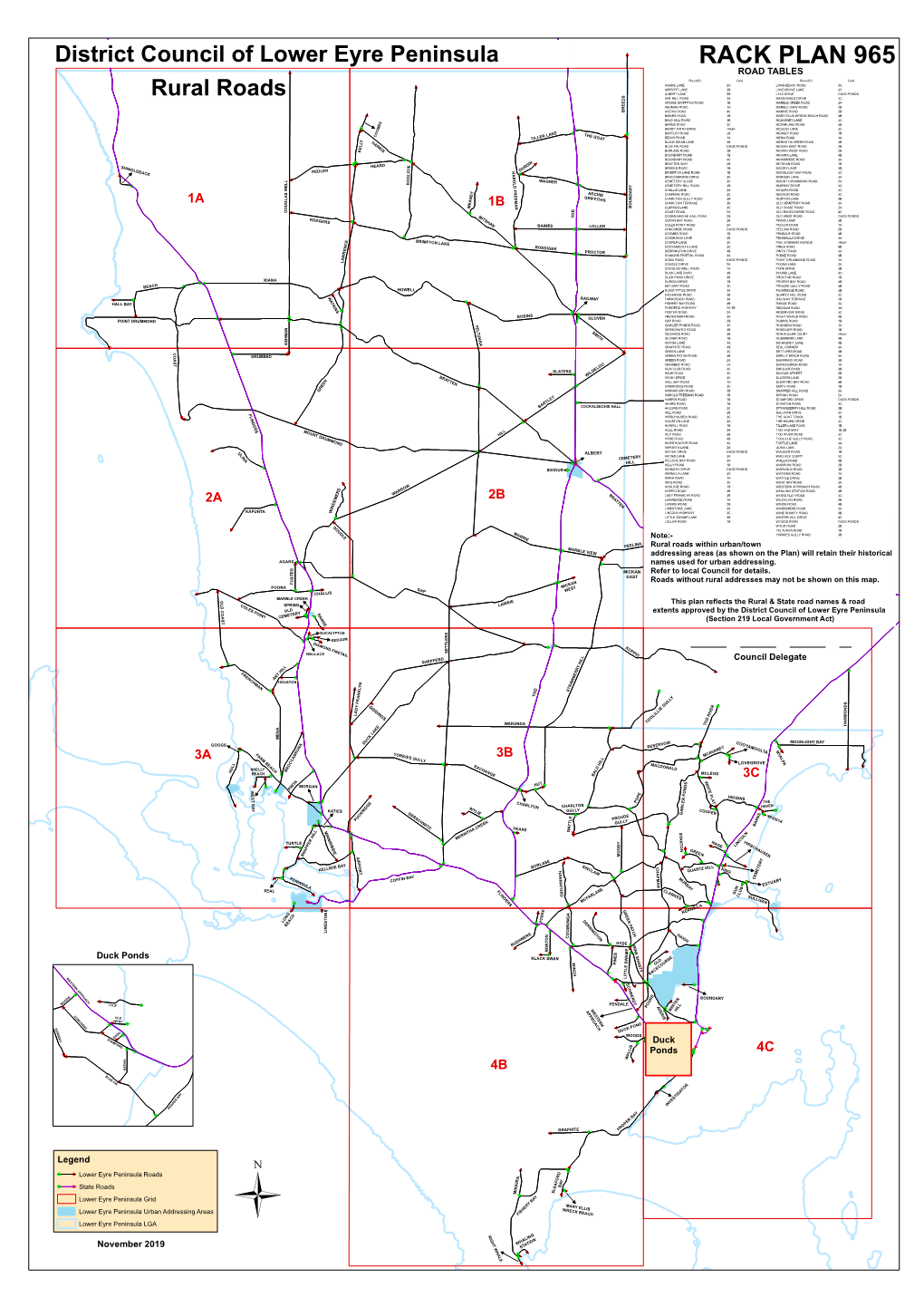 District Council of Lower Eyre Peninsula Rural Roads Rack Plan