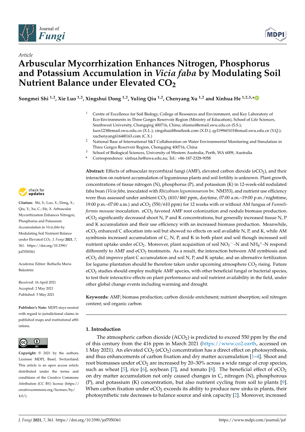 Arbuscular Mycorrhization Enhances Nitrogen, Phosphorus and Potassium Accumulation in Vicia Faba by Modulating Soil Nutrient Balance Under Elevated CO2