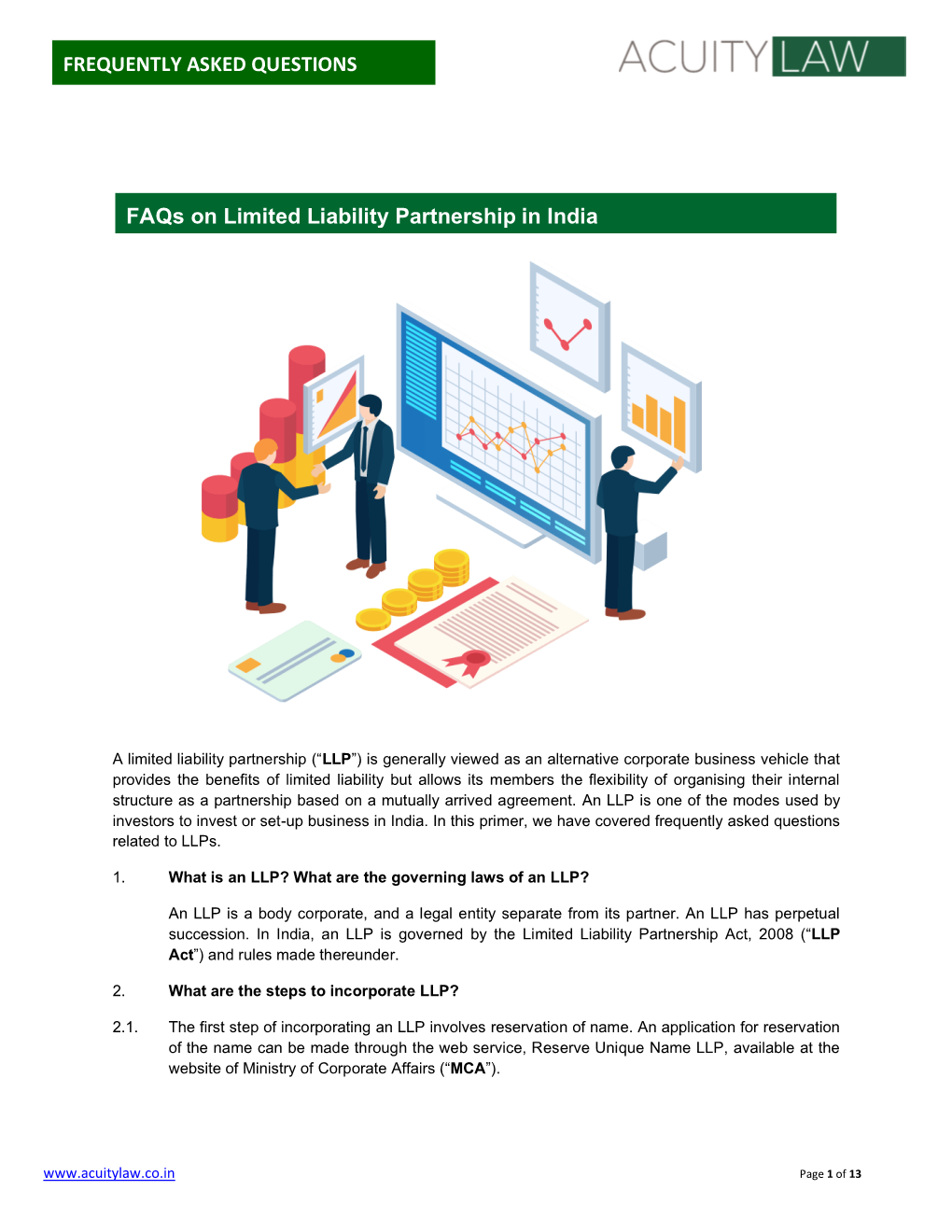 FREQUENTLY ASKED QUESTIONS Faqs on Limited Liability