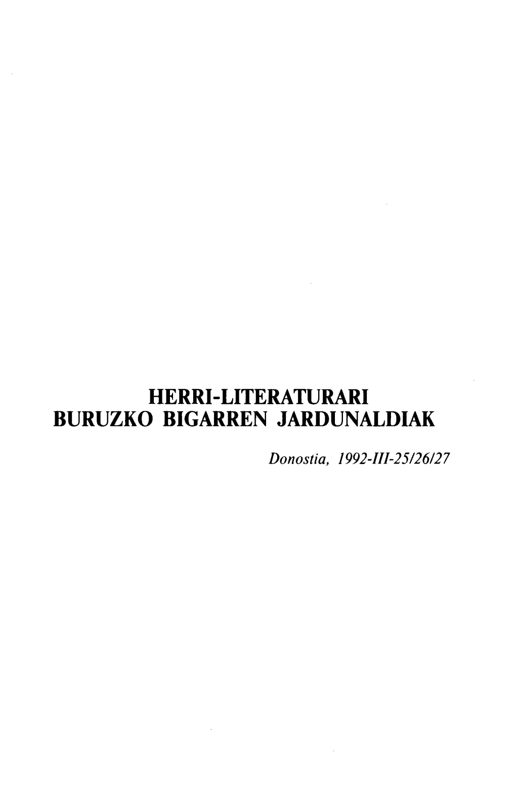 Herri-Literaturari Buruzko Bigarren Jardunaldiak