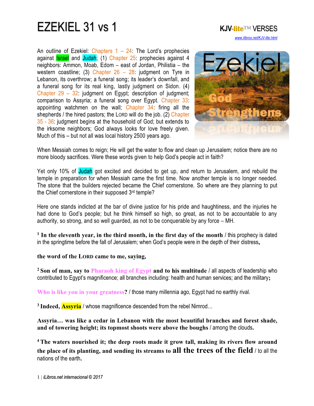 EZEKIEL 31 Vs 1 KJV-Lite™ VERSES