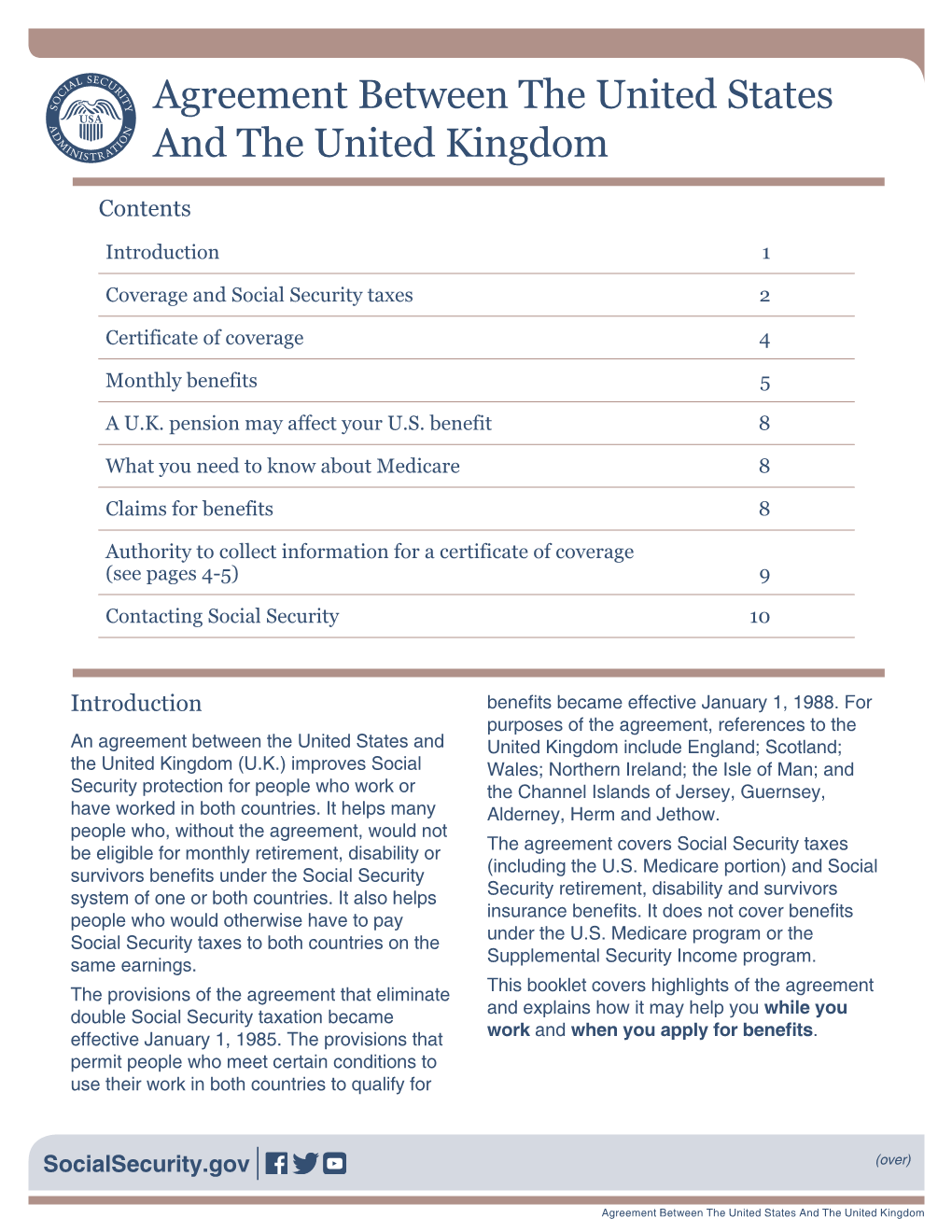 Agreement Between the U.S. and the United Kingdom