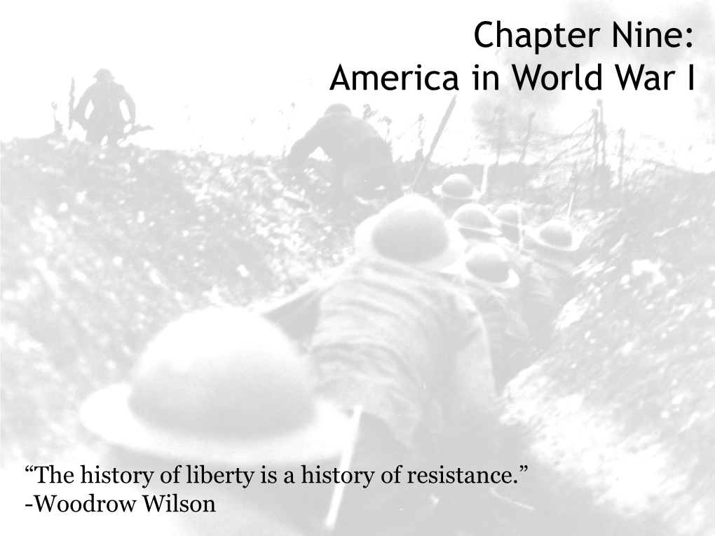 Chapter Nine: America in World War I