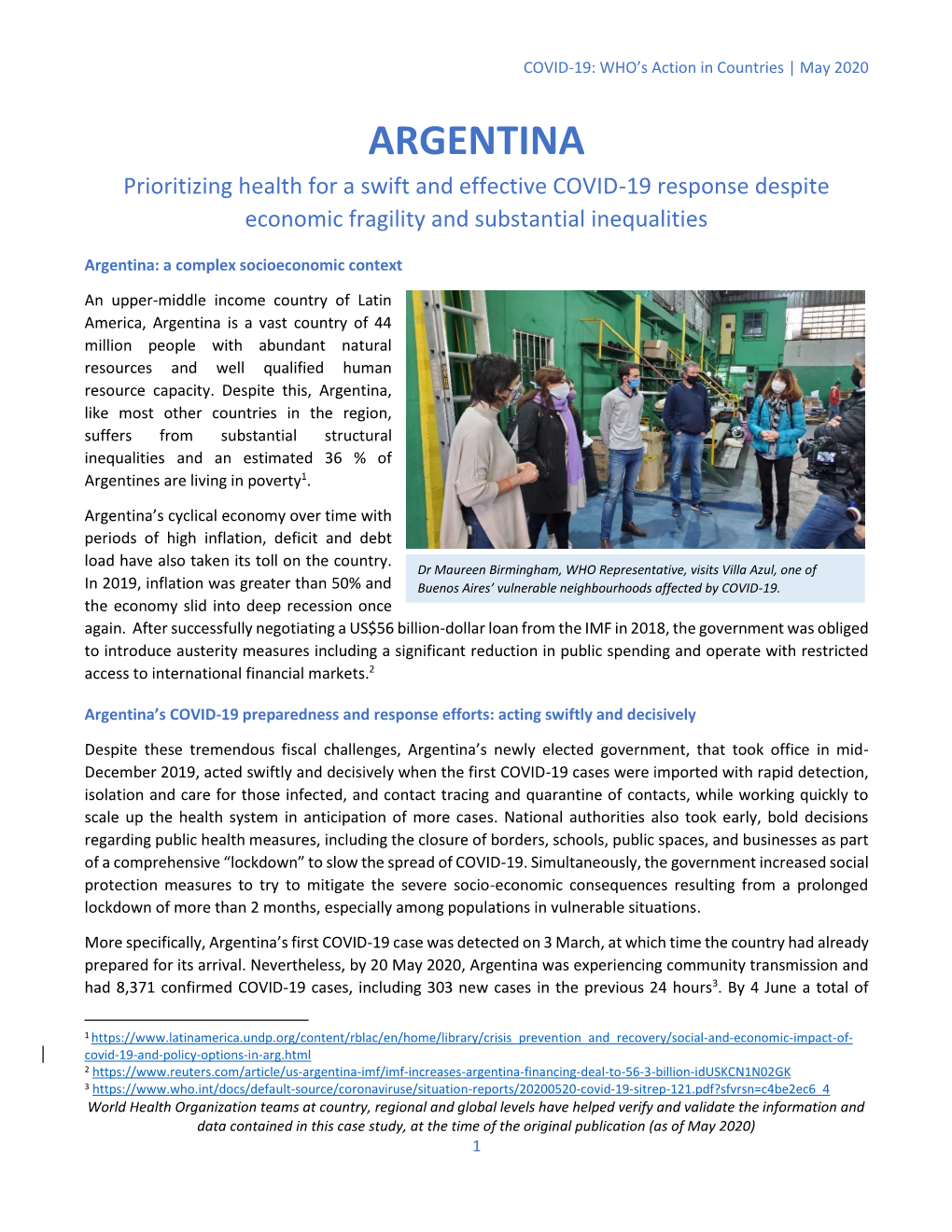 ARGENTINA Prioritizing Health for a Swift and Effective COVID-19 Response Despite Economic Fragility and Substantial Inequalities