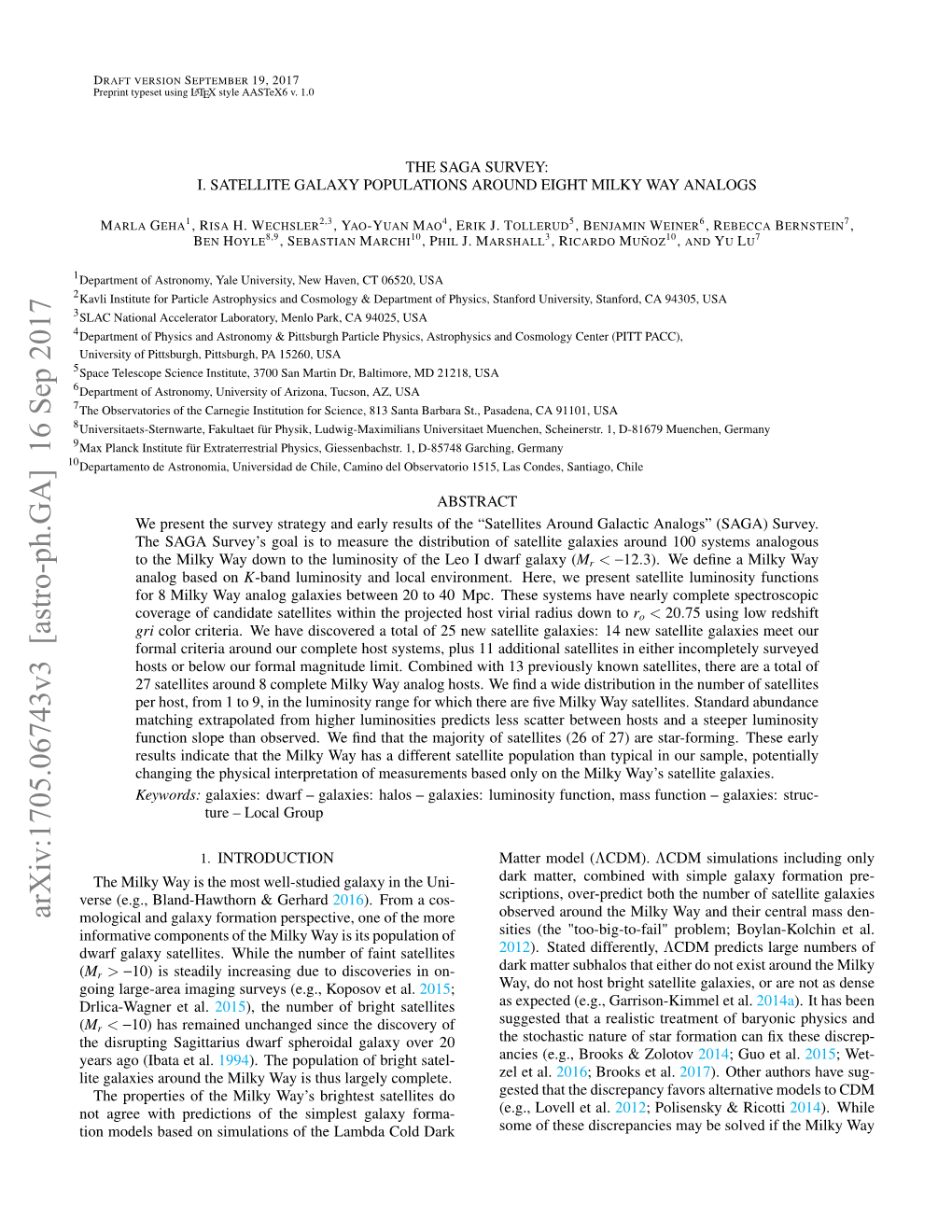 The Saga Survey: I. Satellite Galaxy Populations Around Eight Milky Way Analogs