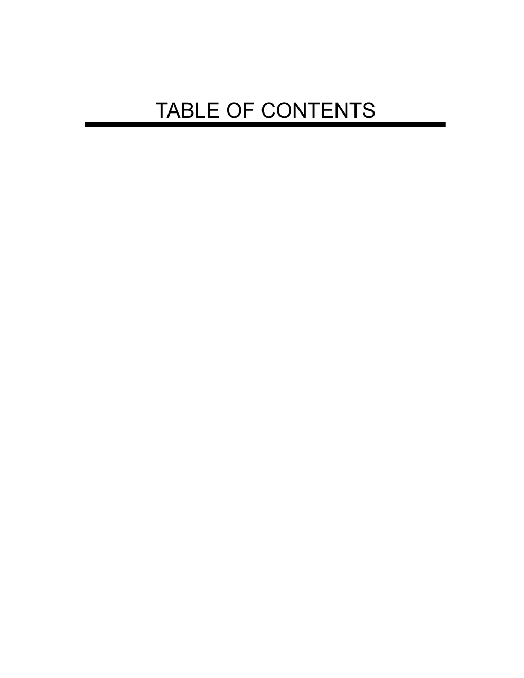 Table of Contents