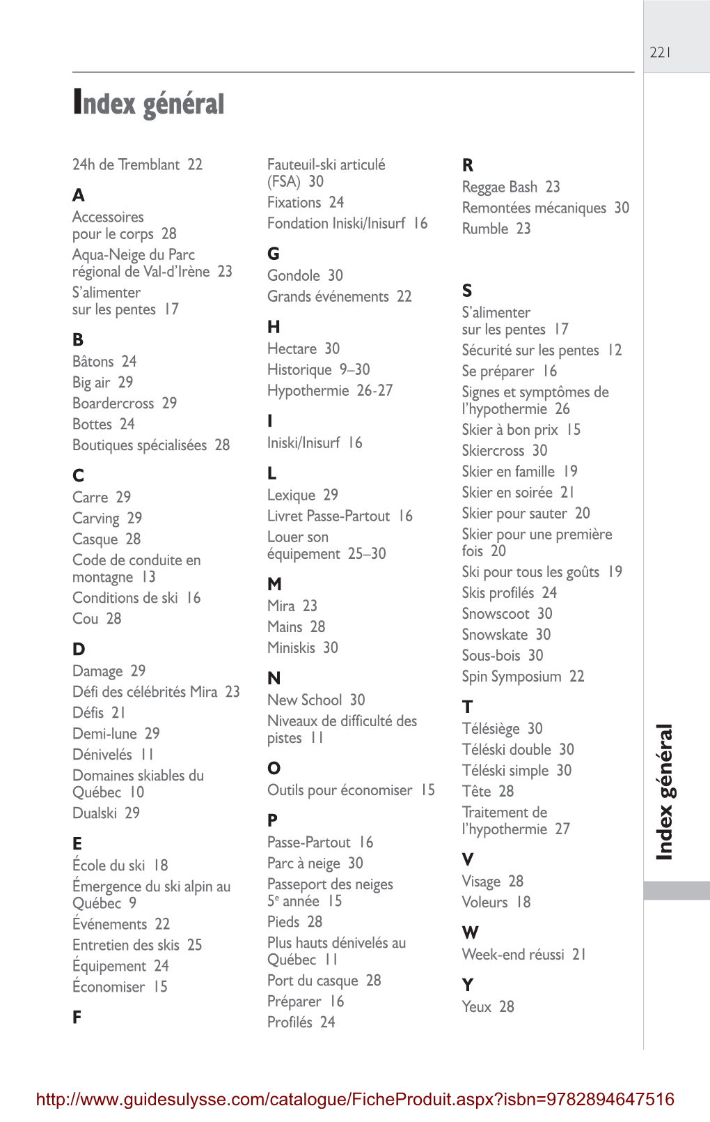 Index Du Guide