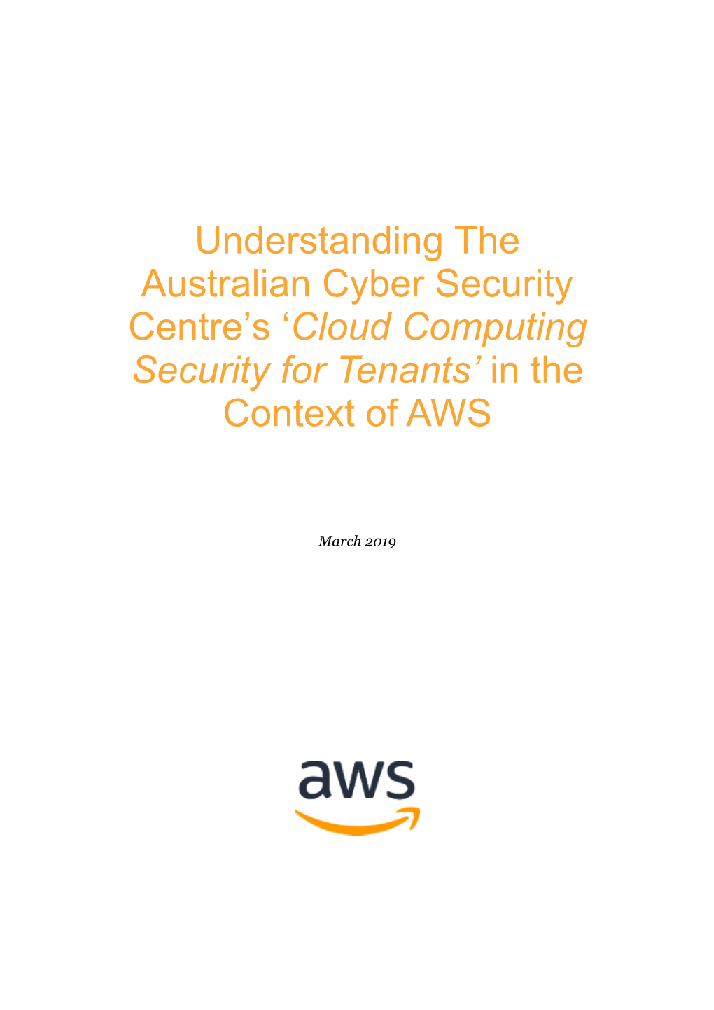 'Cloud Computing Security for Tenants' in the Context Of