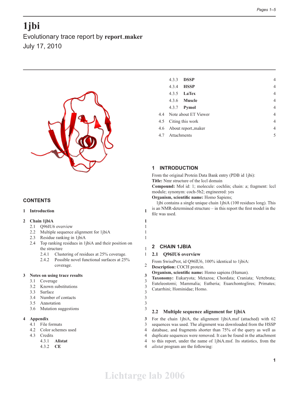 1Jbi Lichtarge Lab 2006