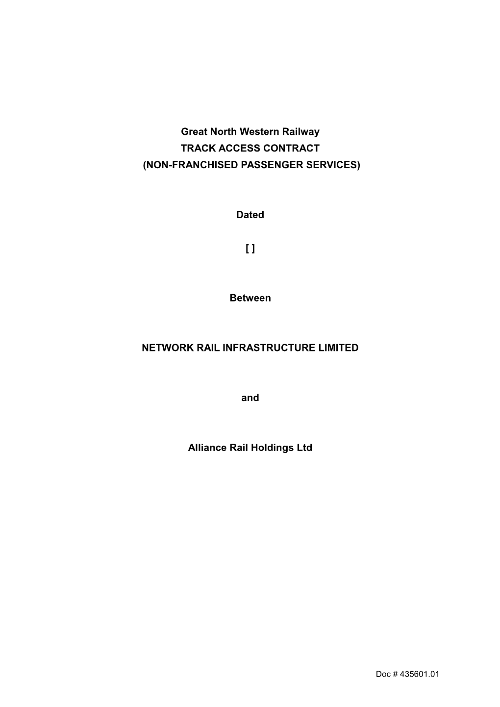 Alliance Rail Holdings Limited (WCML Application)