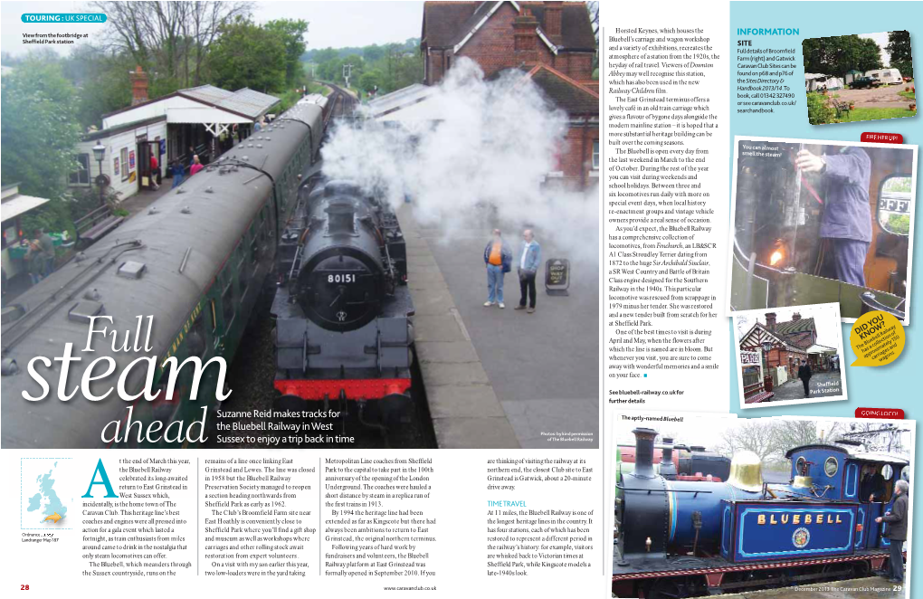 Aheadsuzanne Reid Makes Tracks for the Bluebell Railway in West