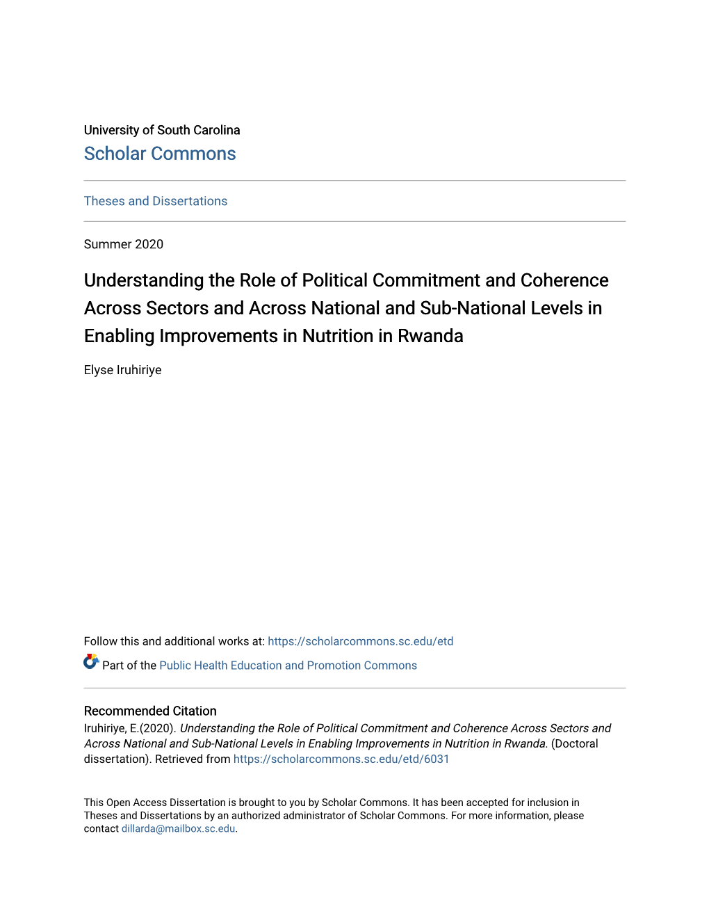 Understanding the Role of Political Commitment and Coherence