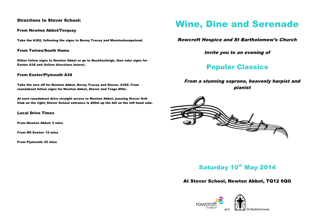 Wine, Dine and Serenade