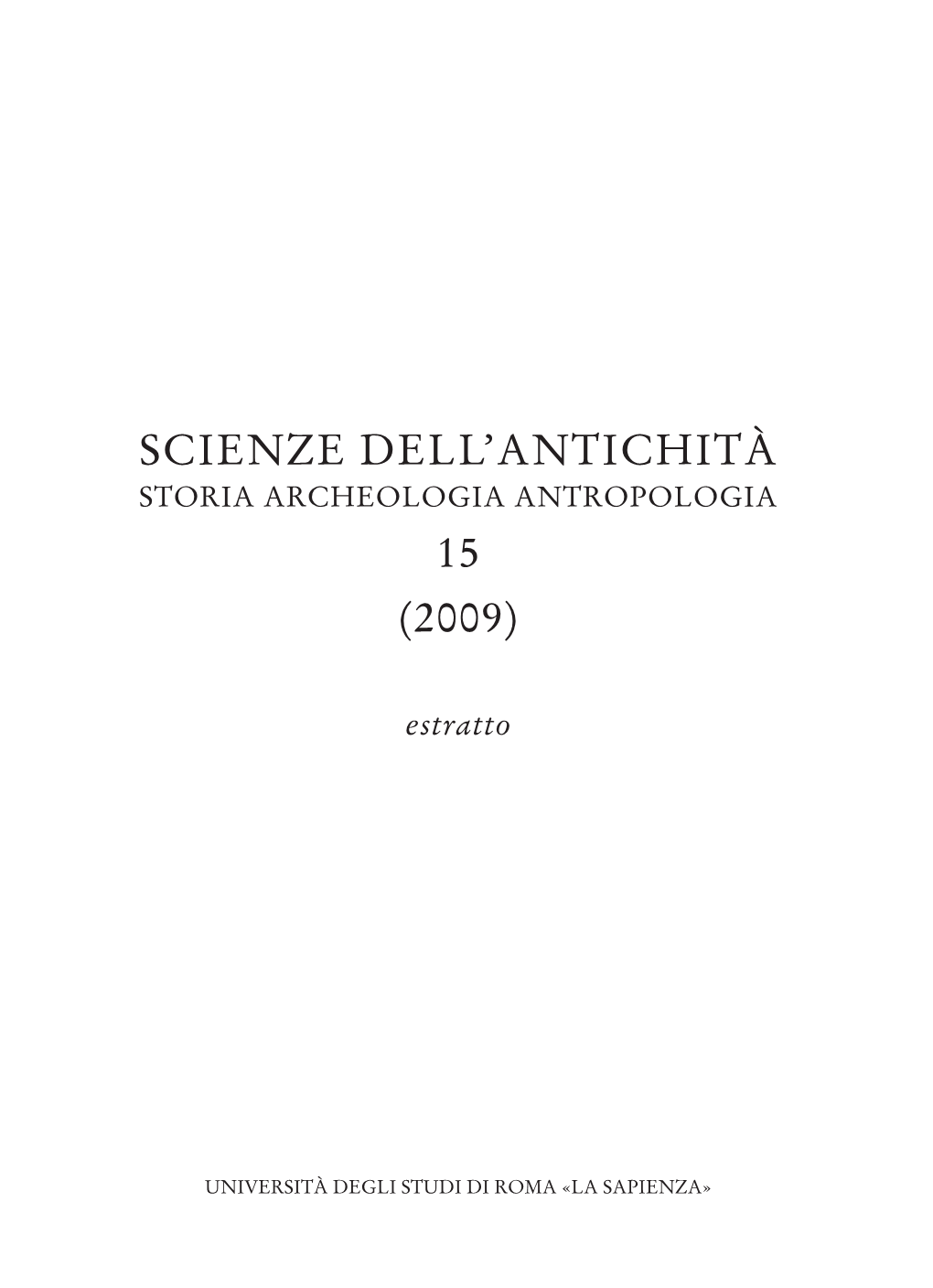 Scienze Delltantichità 15 (2009)