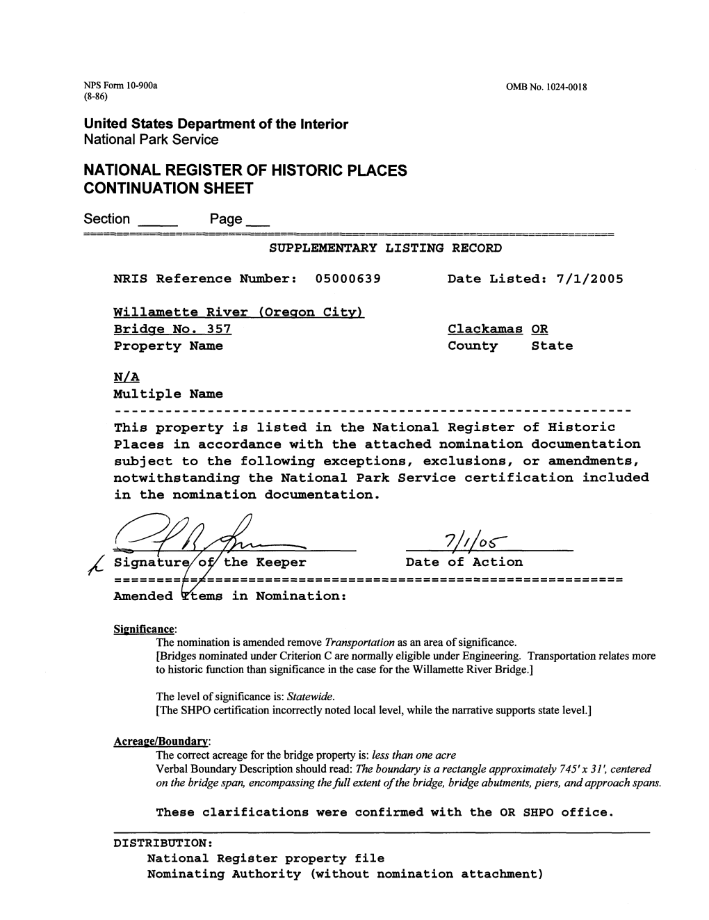 National Register of Historic Places Continuation Sheet