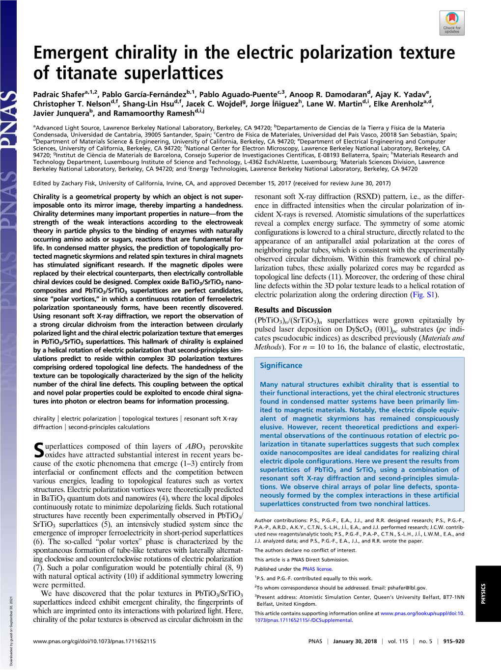 Emergent Chirality in the Electric Polarization Texture of Titanate Superlattices