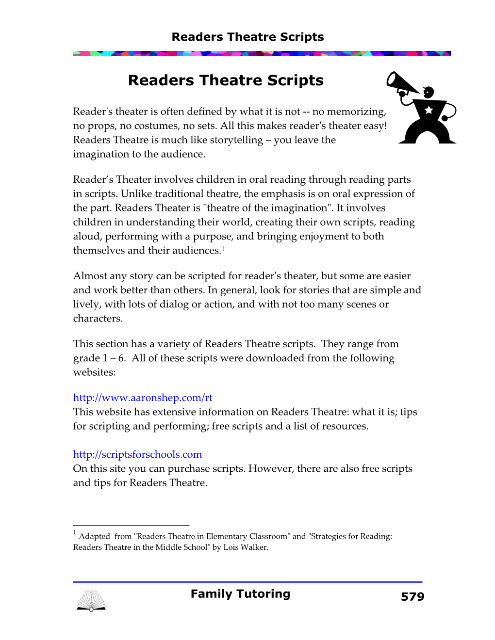 Readers Theatre Scripts
