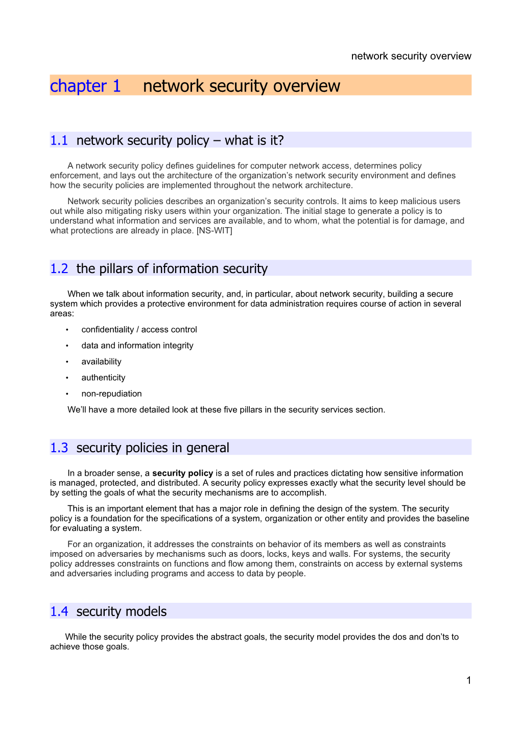 Chapter 1 Network Security Overview