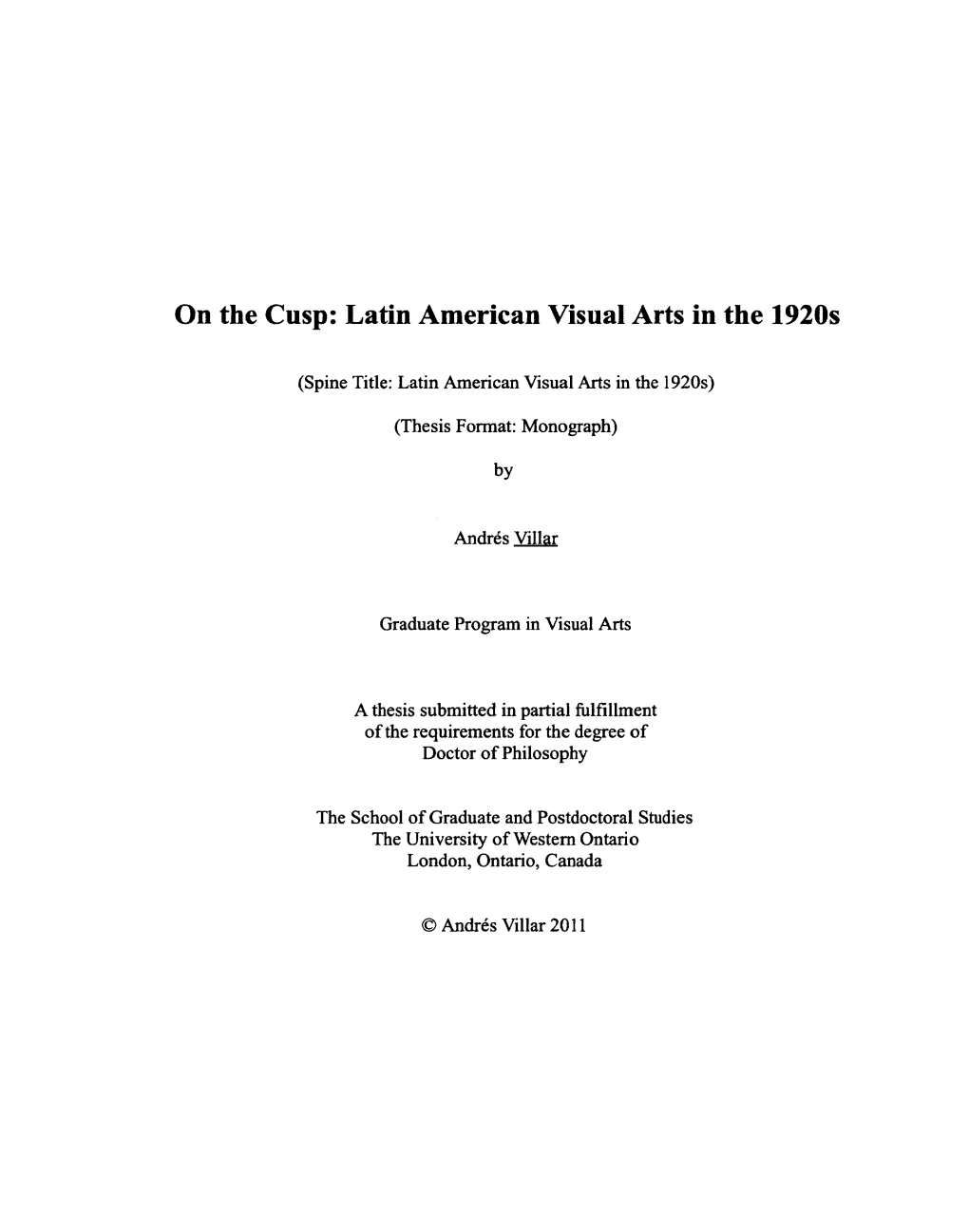 Latin American Visual Arts in the 1920S