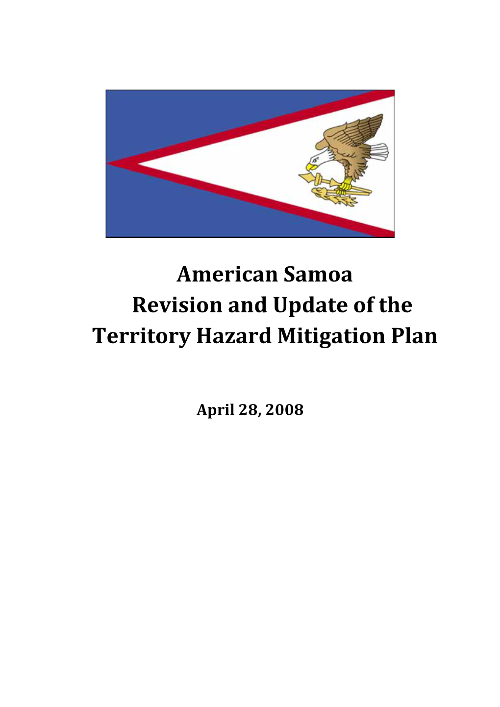 American Samoa Revision and Update of the Territory Hazard Mitigation Plan