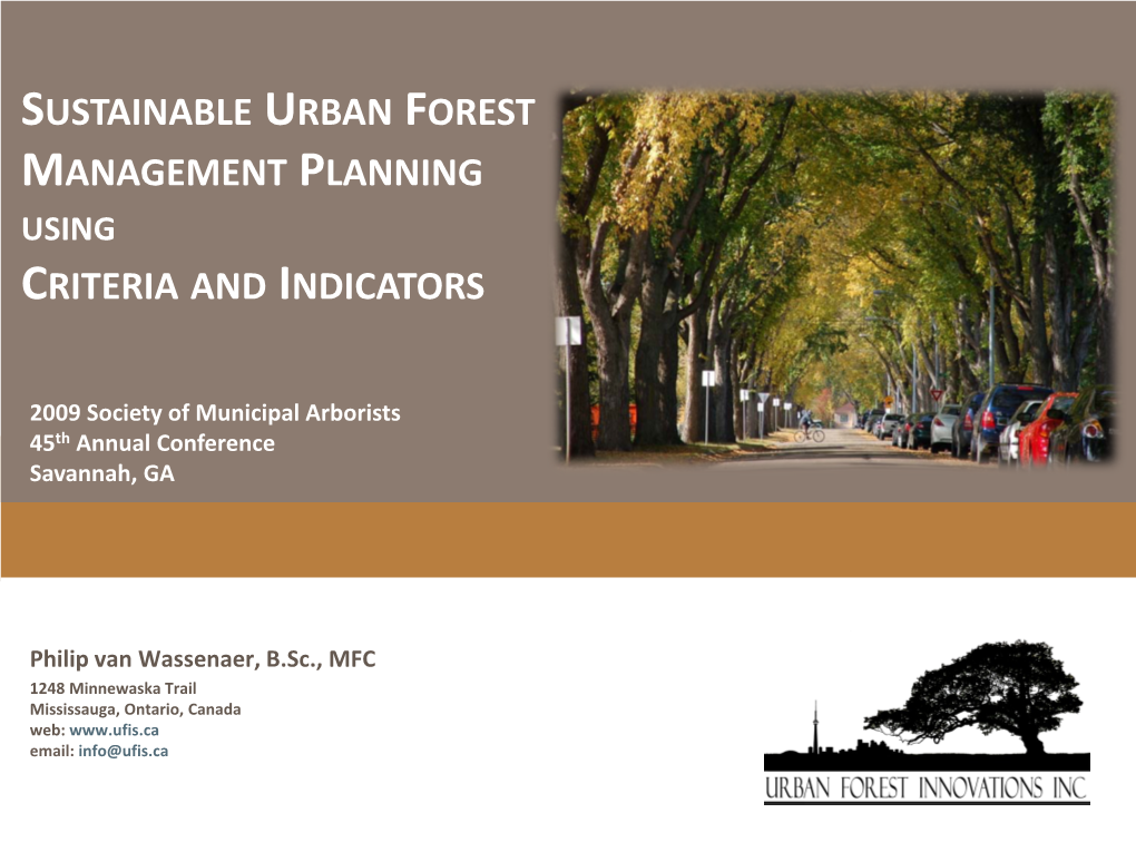 Urban Forest Innovations Inc