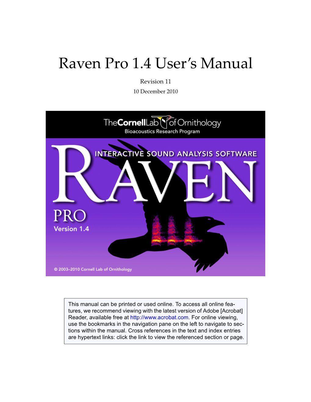 Raven Pro 1.4 User's Manual