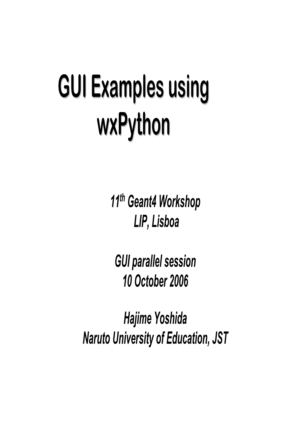 GUI Examples Using Wxpython