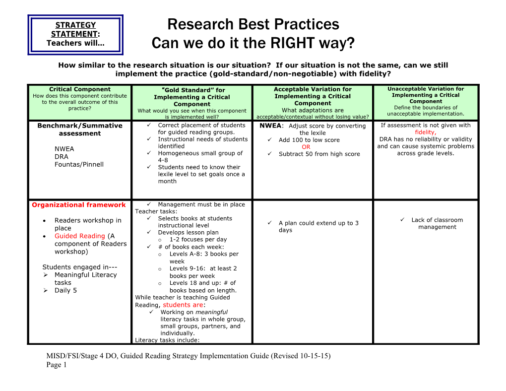 How Similar to the Research Situation Is out Situation