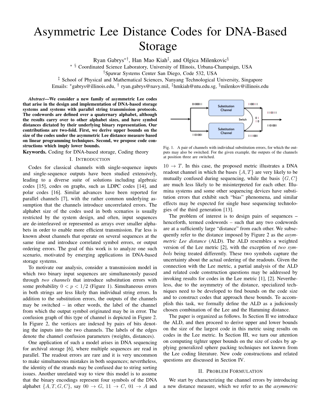 Asymmetric Lee Distance Codes for DNA-Based Storage