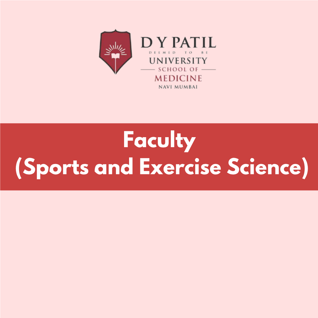 Faculty (Sports and Exercise Science) Career Highlights