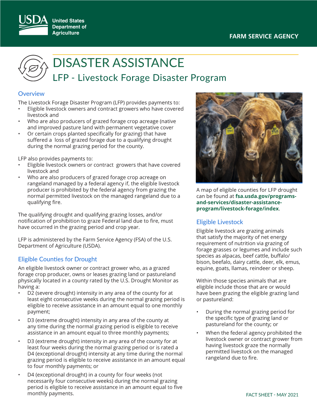 Livestock Forage Disaster Program (LFP) Fact Sheet