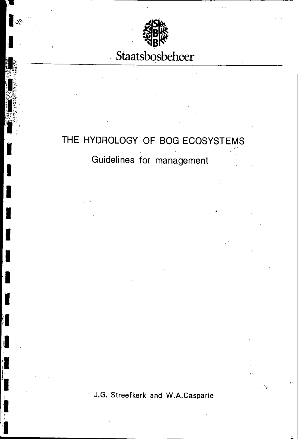 The Hydrology of Bog Ecosystems I