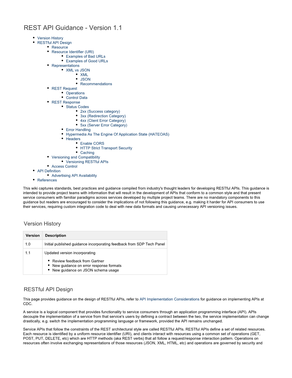 REST API Guidance - Version 1.1