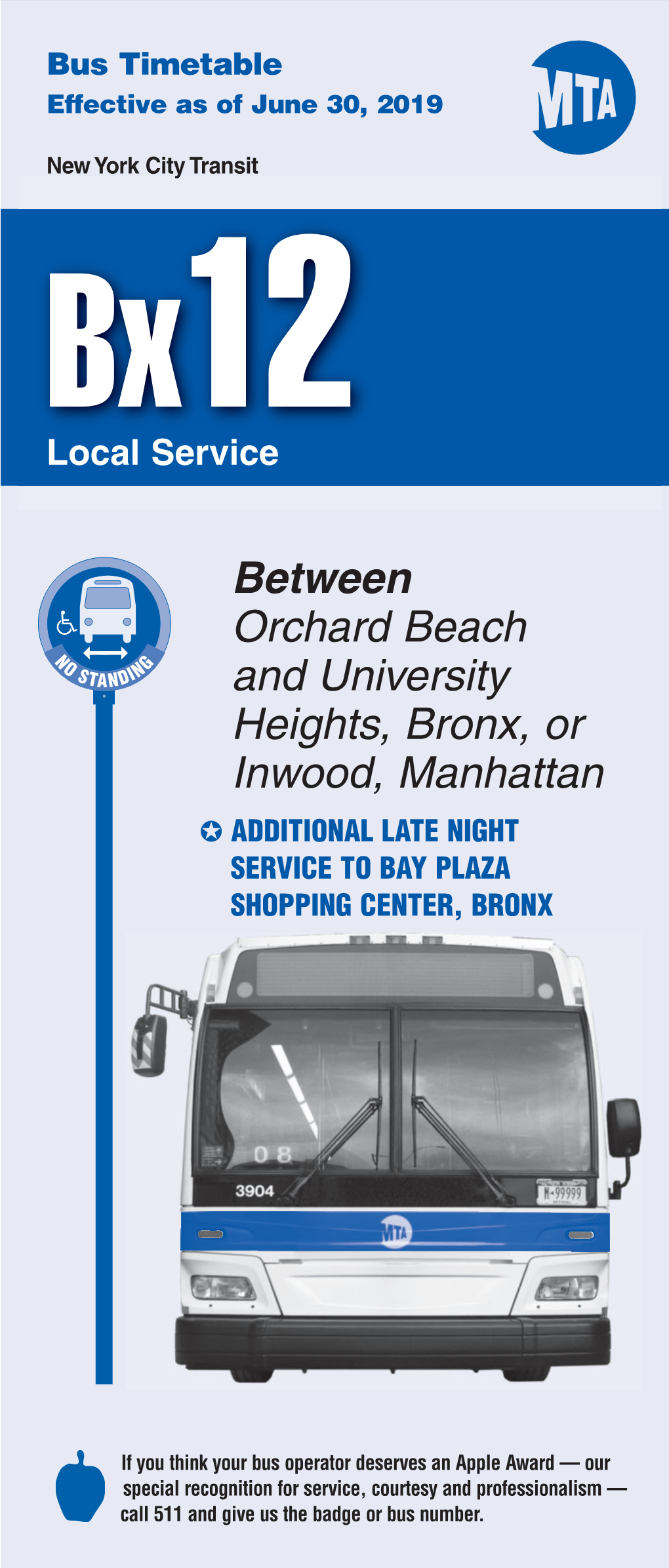 Orchard Beach and University Heights, Bronx, Or Inwood, Manhattan ✪ ADDITIONAL LATE NIGHT SERVICE to BAY PLAZA SHOPPING CENTER, BRONX