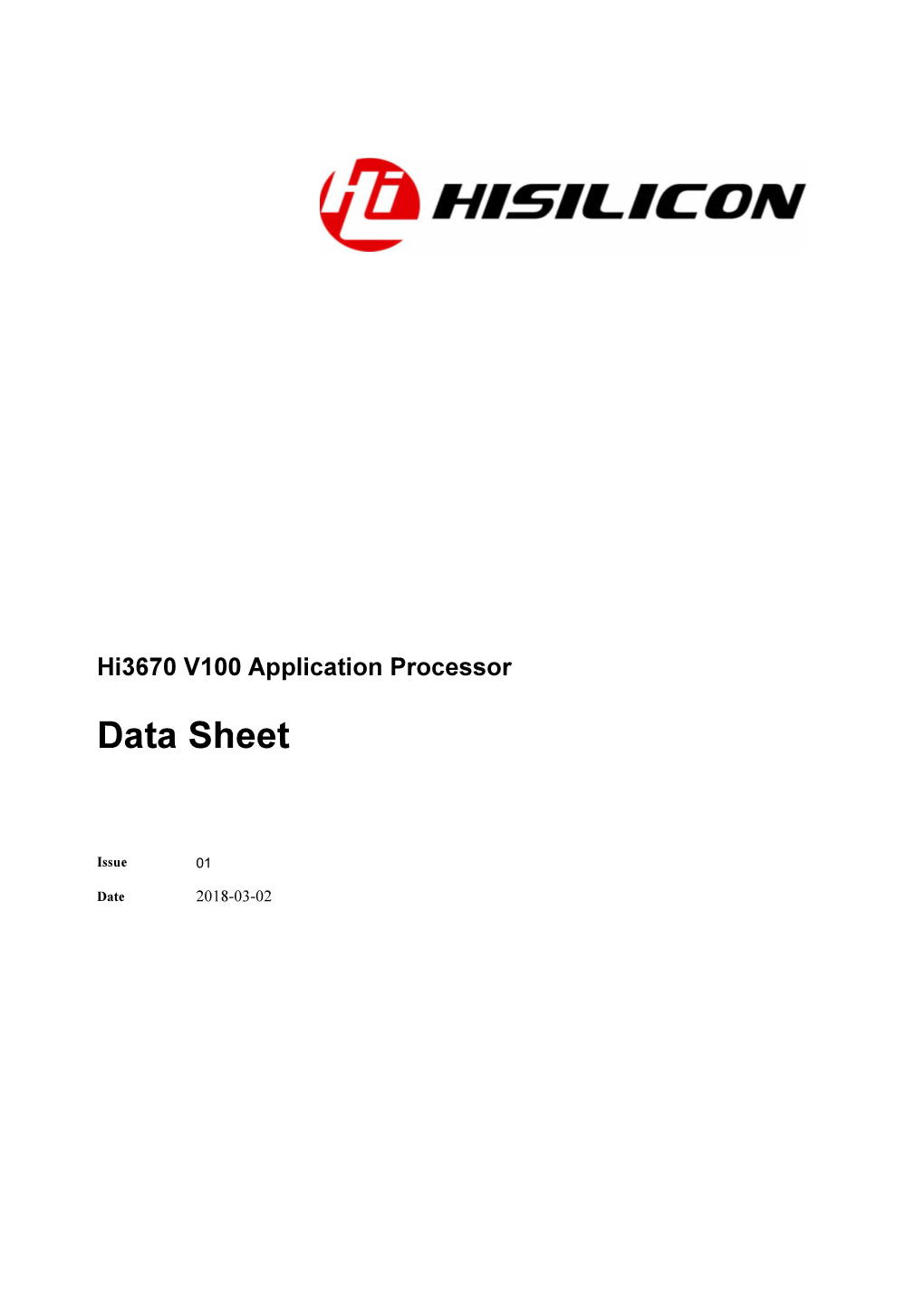 Hi3670 V100 Application Processor Data Sheet