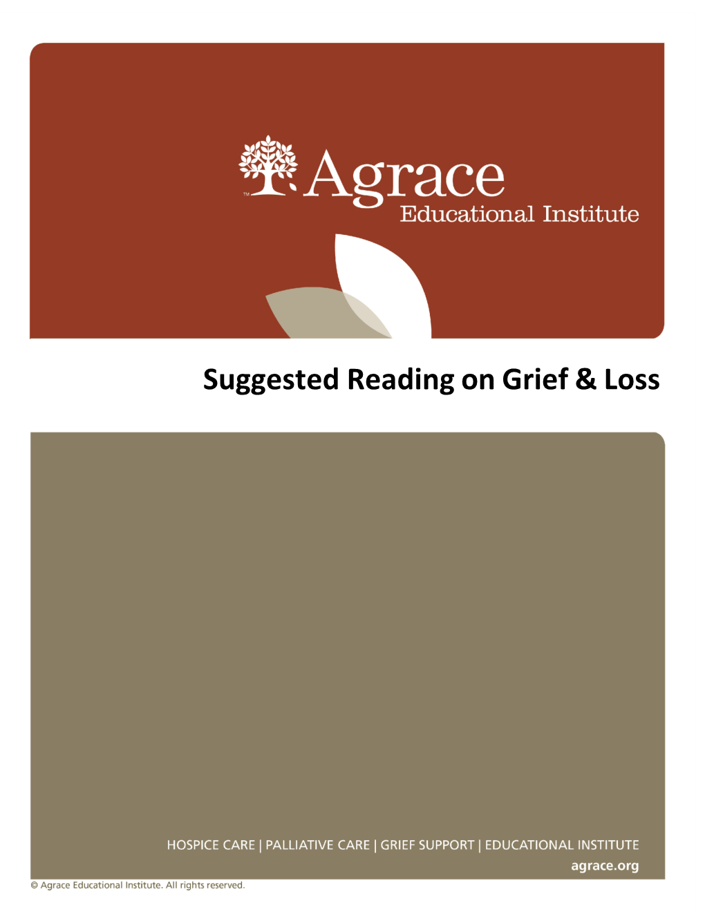 Suggested Reading on Grief & Loss