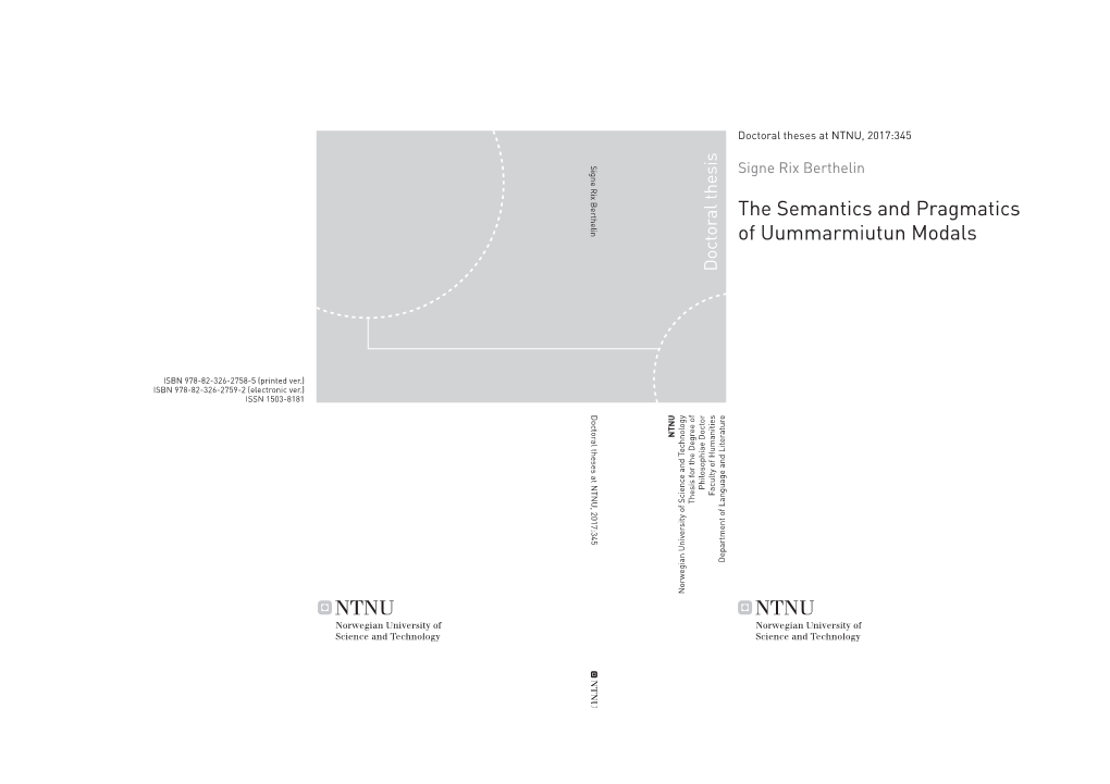 The Semantics and Pragmatics of Uummarmiutun Modals.Pdf