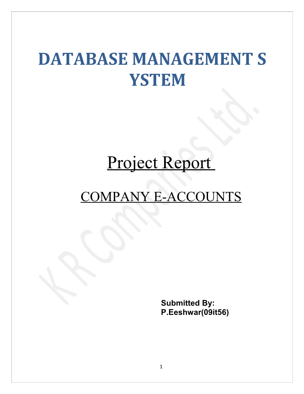 Database Management System s1