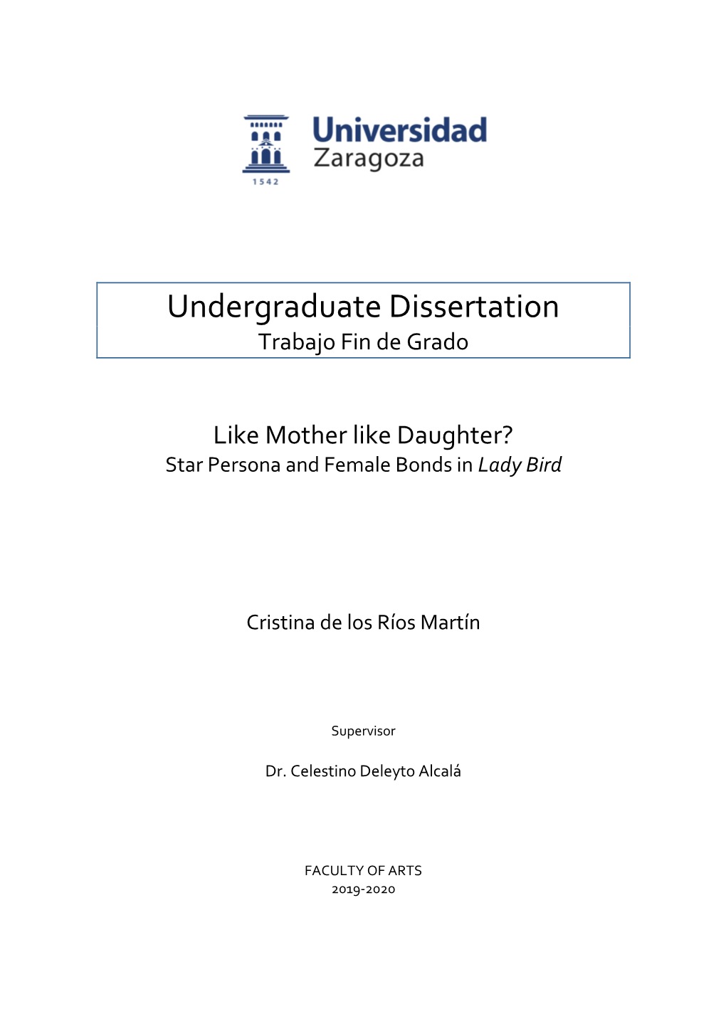 Undergraduate Dissertation Trabajo Fin De Grado