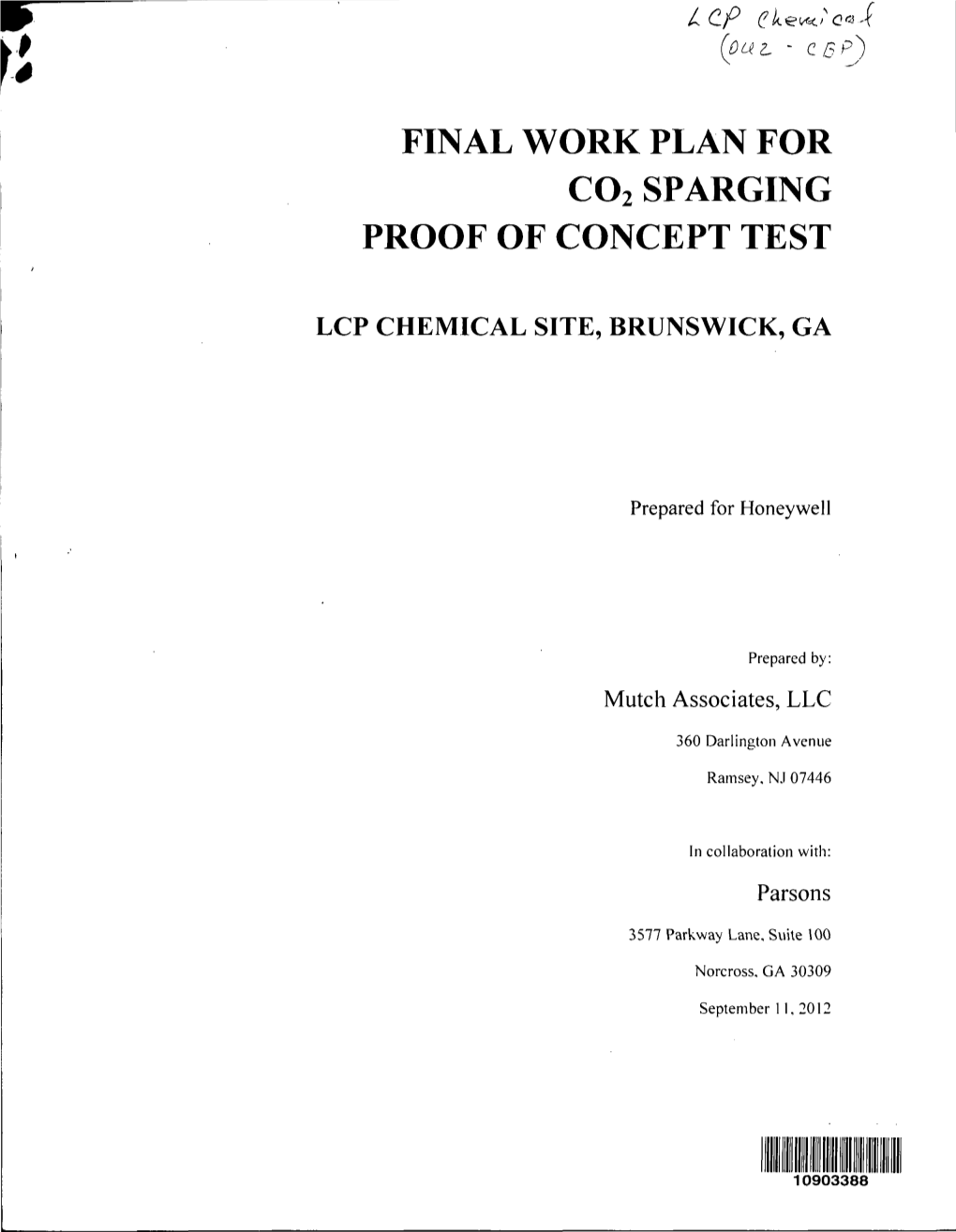 Final Work Plan for C02 Sp Arging Proof of Concept Test