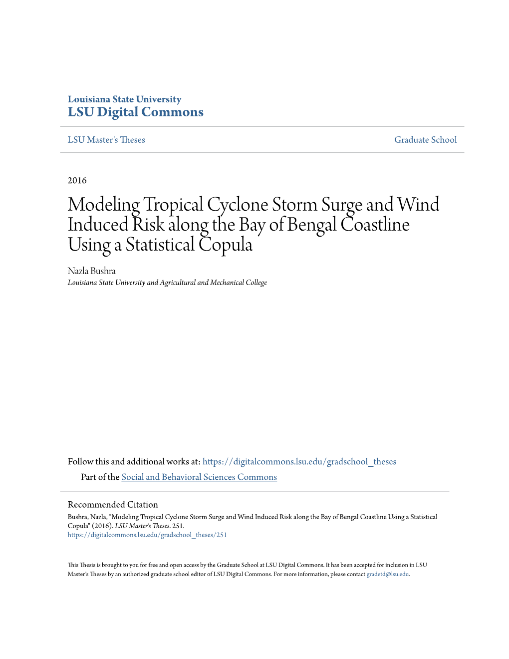 Modeling Tropical Cyclone Storm Surge and Wind Induced Risk