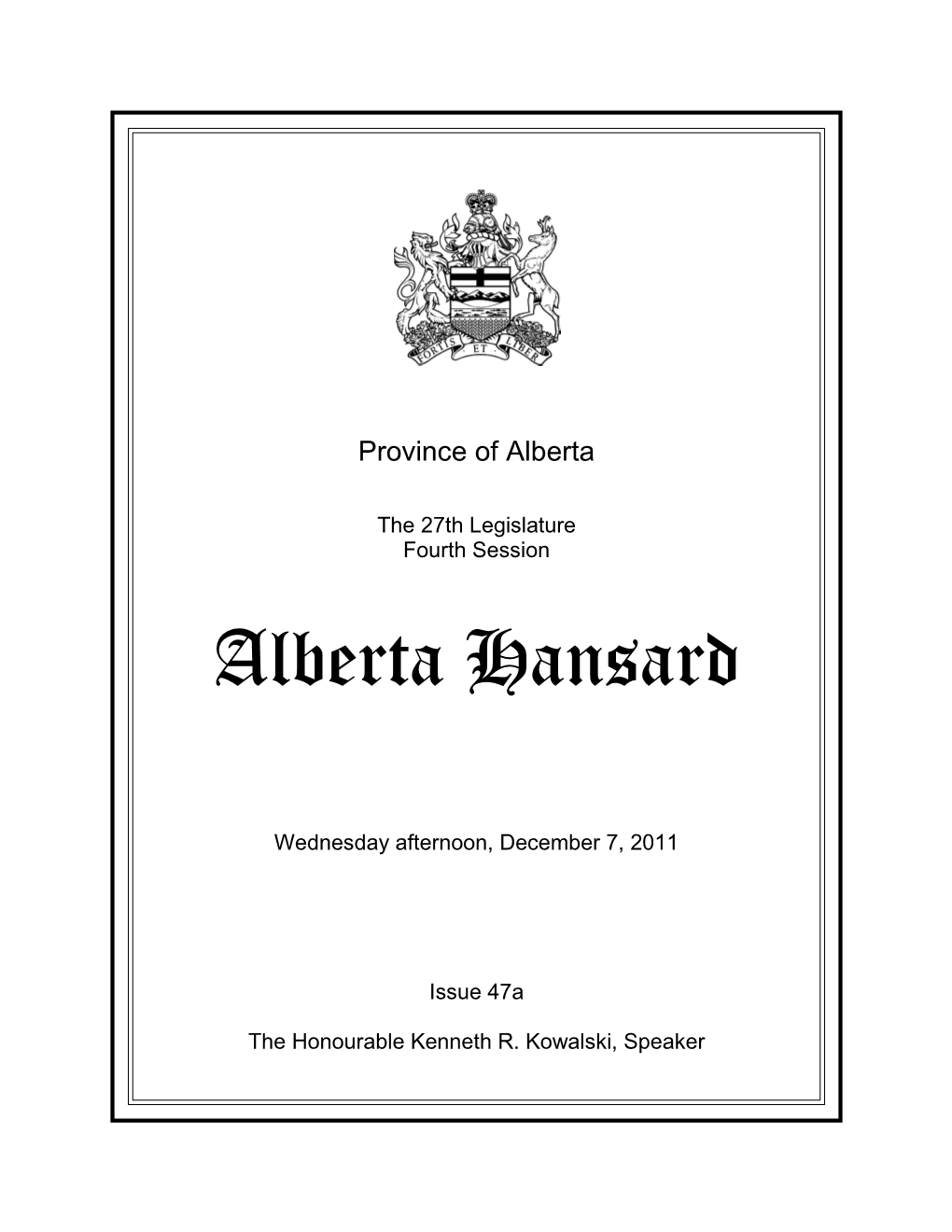 Alberta Hansard