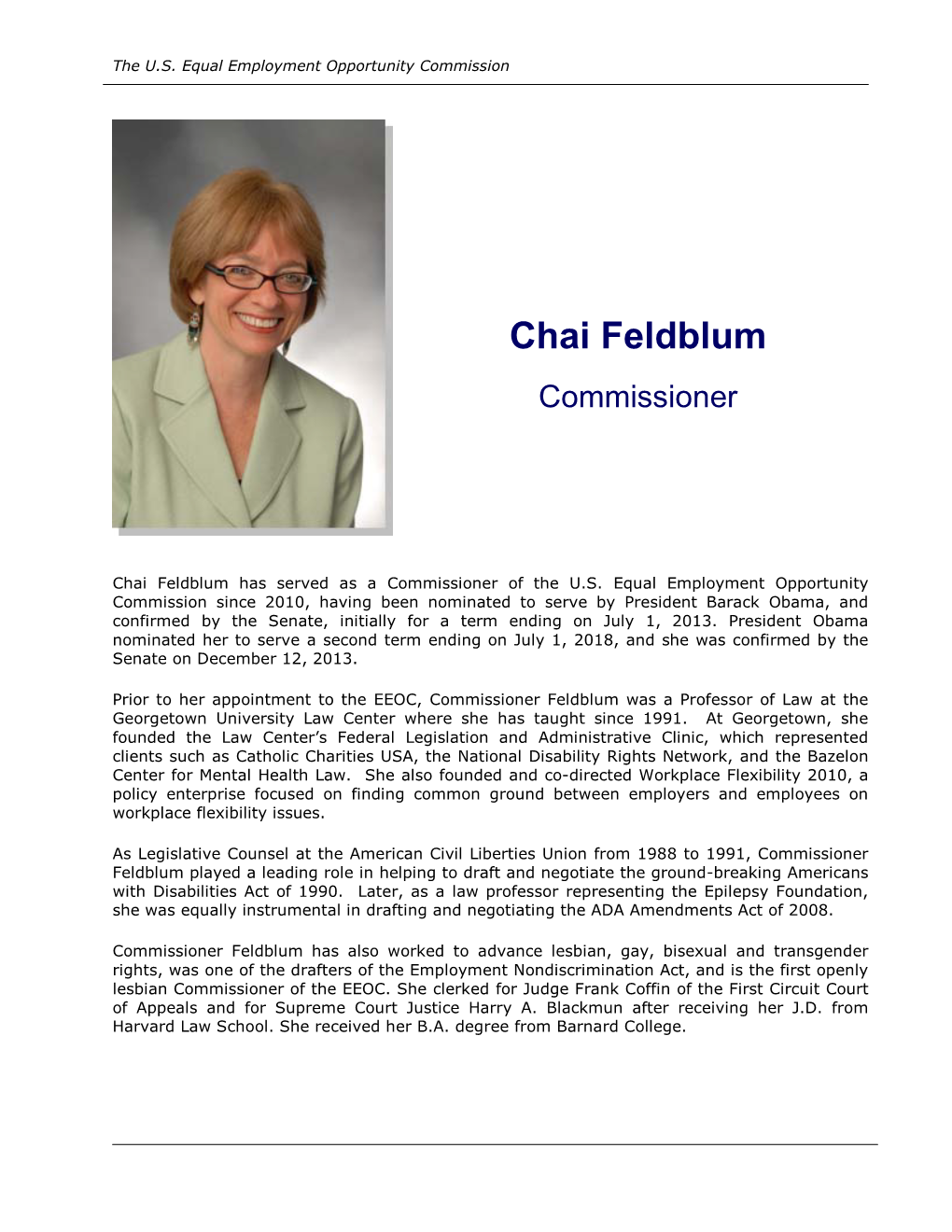 Chai Feldblum Commissioner